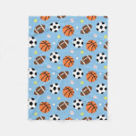 Balls Sports Themed Pattern For Boys Fleece Blanket at Zazzle
