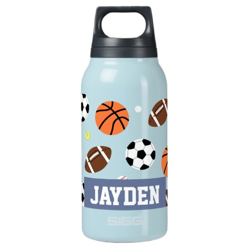 Balls Sports Themed Pattern For Boys Insulated Water Bottle