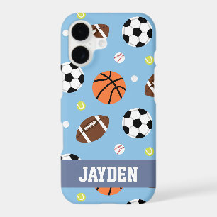 Balls Sports Themed Pattern For Boys iPhone 17 Case