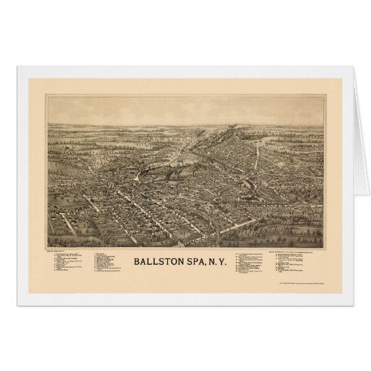 Ballston Spa, NY Panoramic Map - 1890 Cards (Front Horizontal)