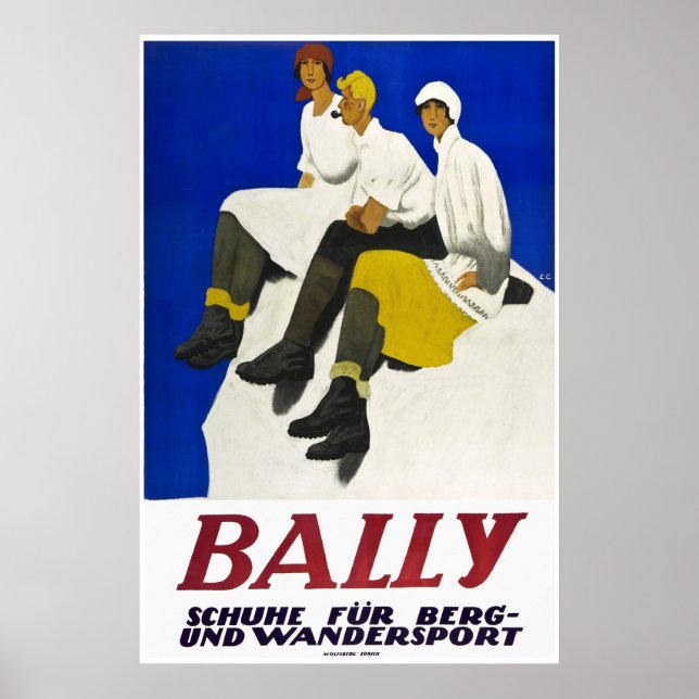 Bally,Shoes for Winter, Ski Poster (Front)