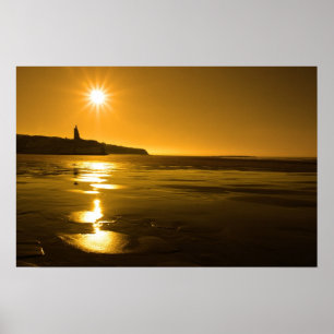 ballybunion sunny golden beach sunset poster