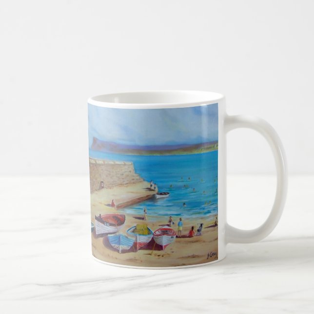 Ballycastle Harbor, County Antrim oil painting by Coffee Mug (Right)