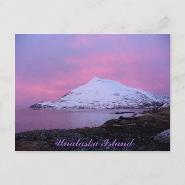 Ballyhoo Mountain, Pink Winter Sunset Postcard (Front)