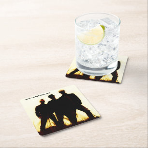 BallyRotters.com Silhouette - Beer Mats Square Paper Coaster