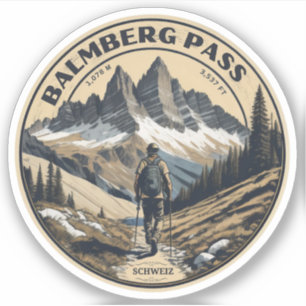 Balmberg Pass swiss alps hiking trails Sticker