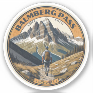 Balmberg Pass swiss alps hiking trails Sticker