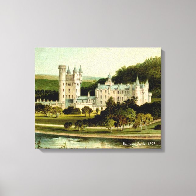 Balmoral Castle 1897 Restored High Resolution Canvas Print (Front)
