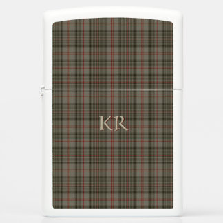 Balmoral Official Royal Tartan, monogram Plaid Zippo Lighter