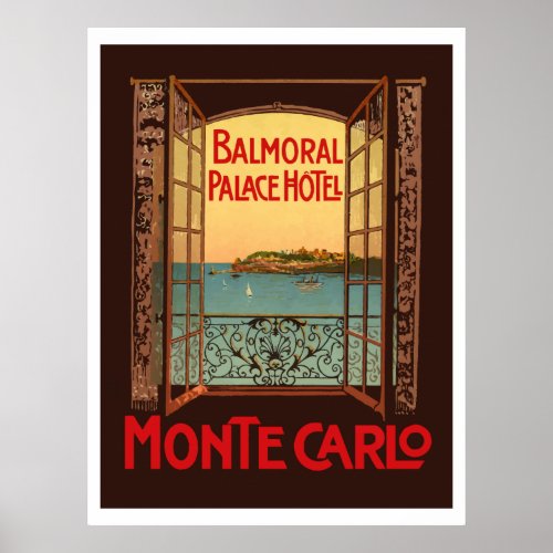 Balmoral Palace Hotel Monte Carlo Poster