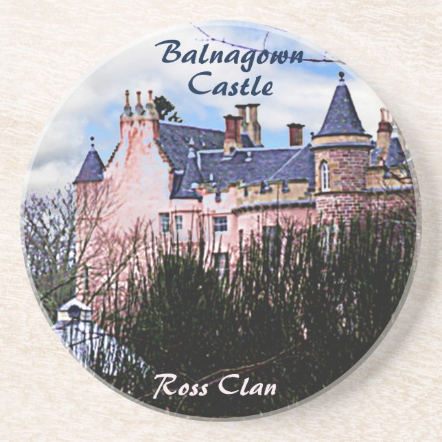 Balnagown Castle, Inverness Scotland – Ross Clan Drink Coaster (Front)