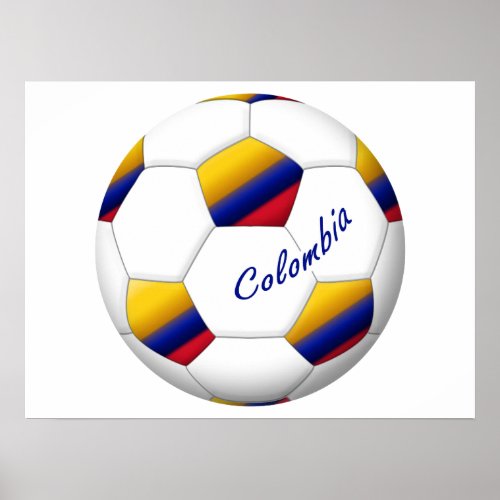 Baln de FTBOL COLOMBIA Bandera nacional Poster