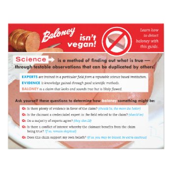 Baloney Detection Guide Flyer by VeganChicago at Zazzle