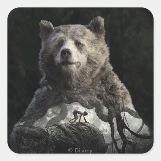Baloo & Mowgli | The Jungle Book Square Sticker (Front)