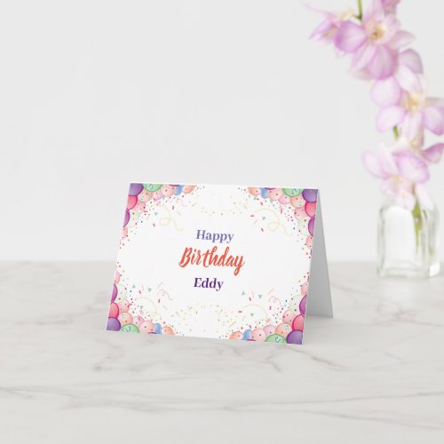 Baloon and Confetti filled Birthday Card
