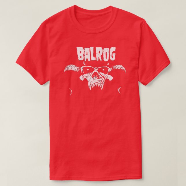 Balrog Black Print Pin T-Shirt (Design Front)