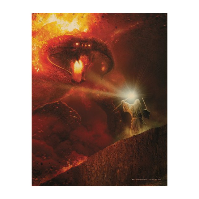 Balrog Versus GANDALF™ Wood Wall Art (Front)