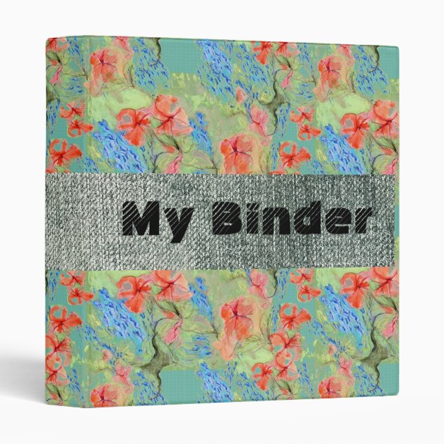 Balsam and Lobelia flowers 3 Ring Binder (Front/Spine)
