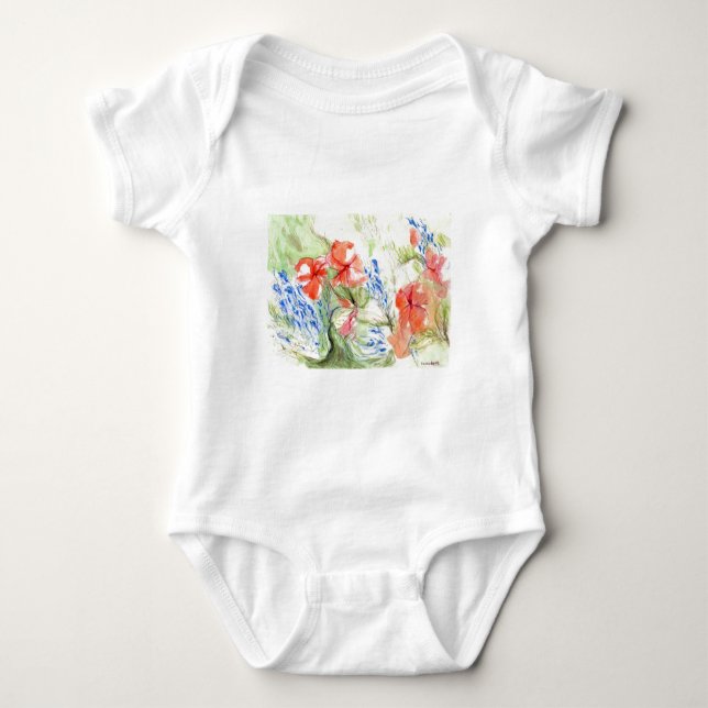 Balsam and Lobelia flowers Baby Bodysuit (Front)