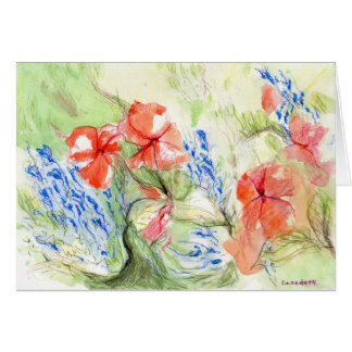 Balsam and Lobelia flowers Cards