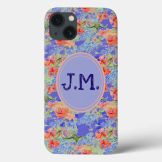 Balsam and Lobelia flowers & Initials iPhone 13 Case