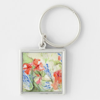 Balsam and Lobelia flowers Keychain