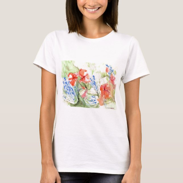 Balsam and Lobelia flowers T-Shirt (Front)