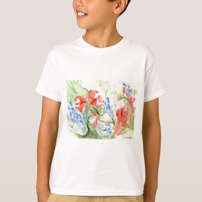 Balsam and Lobelia flowers T-Shirt (Front)