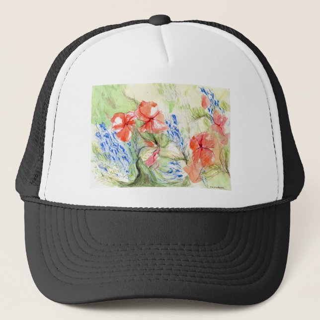 Balsam and Lobelia flowers Trucker Hat (Front)