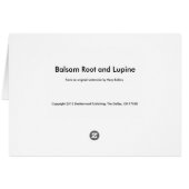 Balsam Root and Lupine Cards (Back Horizontal)