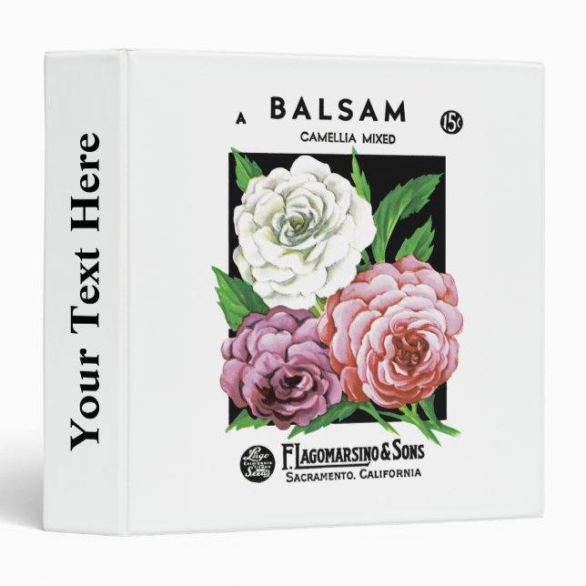 Balsam Seed Packet Label Binder (Front/Spine)