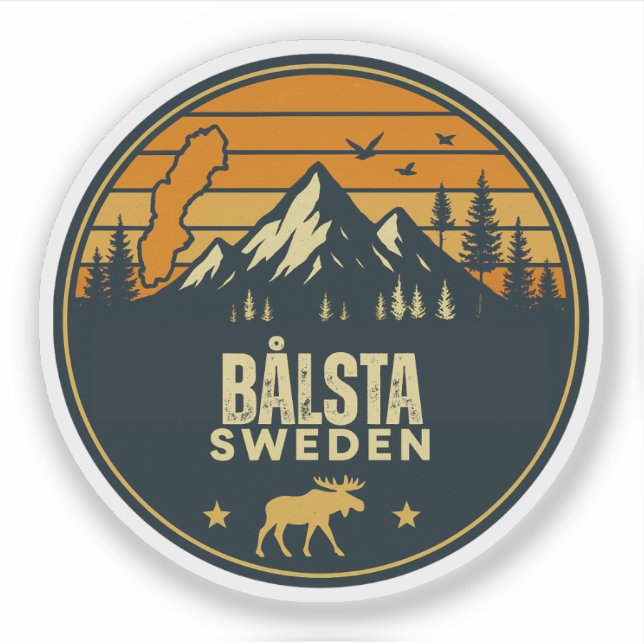 Bålsta, Sweden Sverige Sticker (Front)