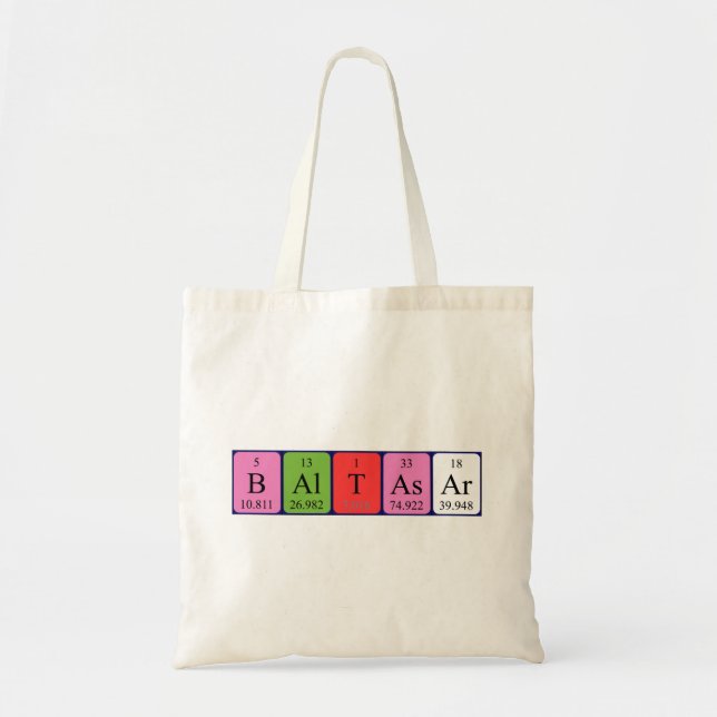 Baltasar periodic table name tote bag (Front)