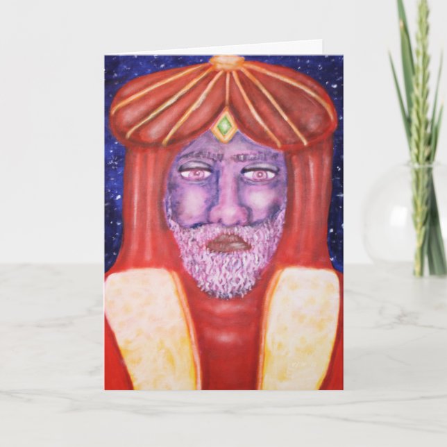 "Balthasar" Three Kings Christmas Art Holiday Card (Front)