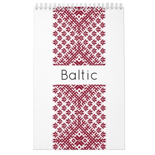 Baltic Latvian Traditional Folk Pattern Calendar