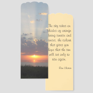 Baltic Sea Sunset with Rays of orange Light Quote Bookmarks