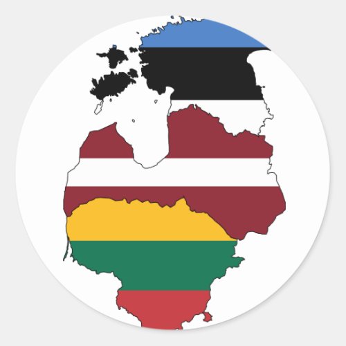 Baltic states classic round sticker