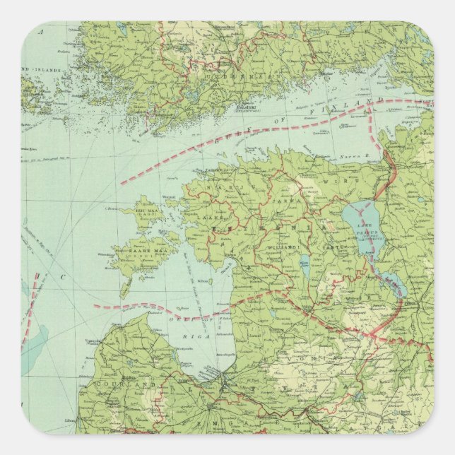 Baltic States & East Prussia Square Sticker (Front)