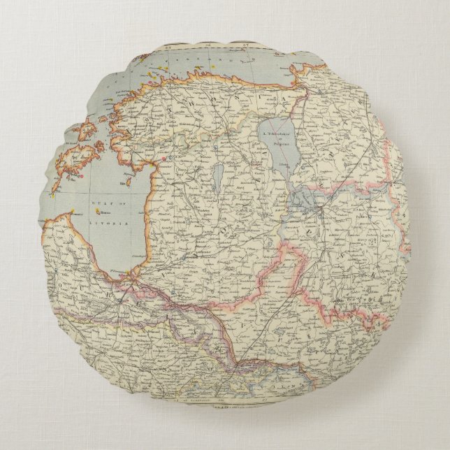 Baltic States Round Pillow (Front)