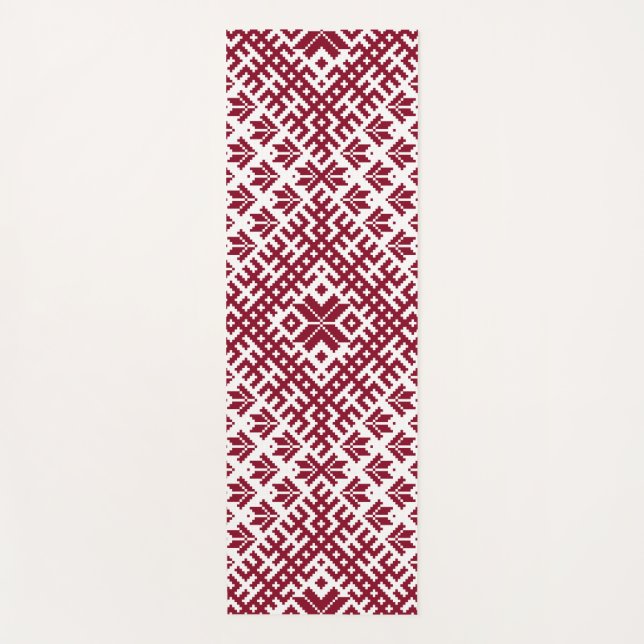 Baltic Traditional Tribal Pattern Yoga Mat (Front)