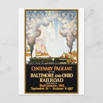 "baltimore And Ohio Railroad Centenary" Postcard by PrimeVintage at Zazzle