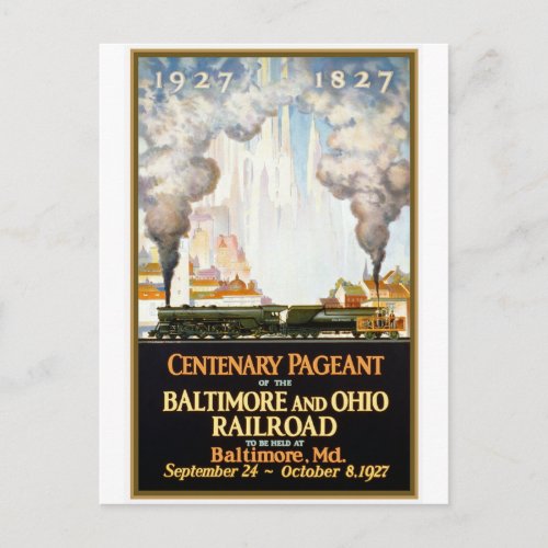 Baltimore and Ohio Railroad Centenary Postcard