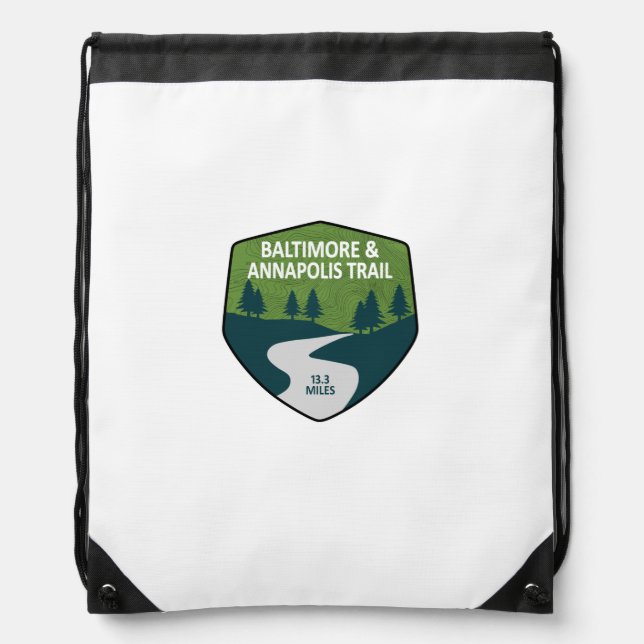 Baltimore & Annapolis Trail Drawstring Bag (Front)