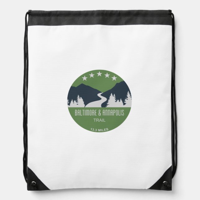Baltimore & Annapolis Trail Drawstring Bag (Front)