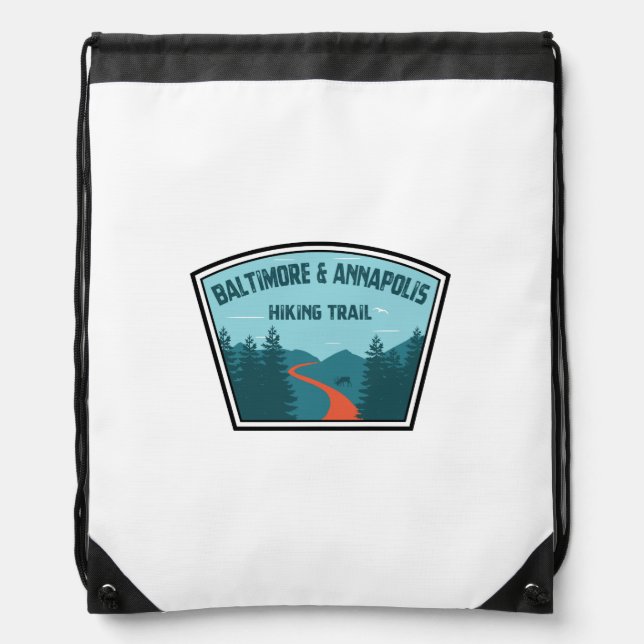 Baltimore & Annapolis Trail Drawstring Bag (Front)