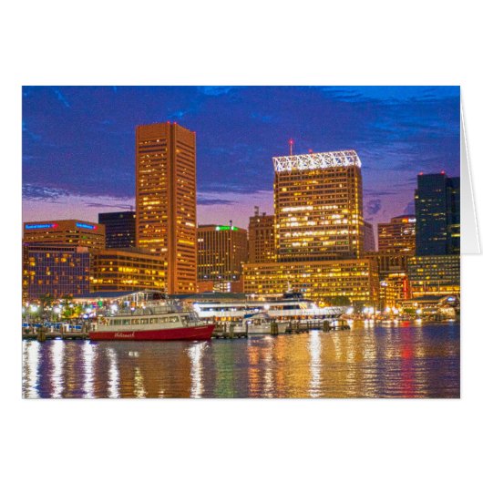 Baltimore at Night Cards (Front Horizontal)