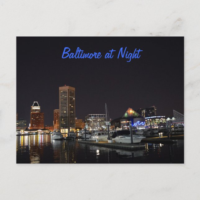 Baltimore at Night Postcard (Front)