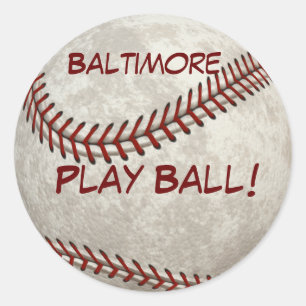 Baltimore Baseball  Play Ball! American Past-time Classic Round Sticker