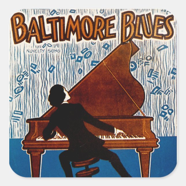 Baltimore Blues Square Sticker (Front)