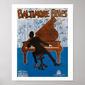 Baltimore Blues Vintage Song Sheet Cover Poster